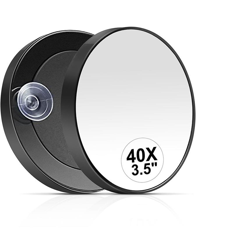 

Дзеркало з присосками 10X-40X - Портативне регульоване дзеркало високої чіткості для макіяжу, догляду за шкірою, видалення чорних цяток з вільними руками 40x чорний