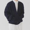 Men's Round Neck Solid Color Knitted Cardigan - 2023 Casual Autumn/Winter Fashion, All-Match, Large Size Trendy Jacket