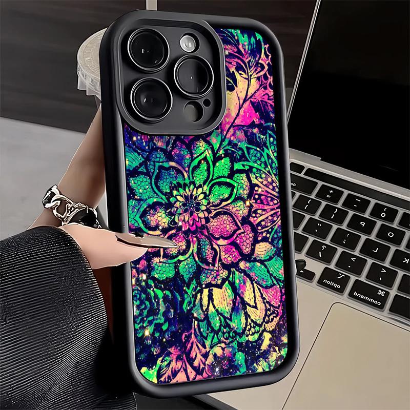 Phone Case for iPhone 17 Air 16E 15 16 Pro Max Mandala Sunflower Dreamy Style Cover 14 Plus 13 12 Mini Soft Shell Silicone Funda