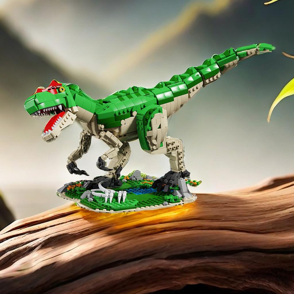 Non-Toxic 1160Pcs Dinosaur Building Blocks Toys Model Allosaurus Dinosaur Assemble Puzzle Bricks Toy Sets For Kid Desktop Ornament Gifts