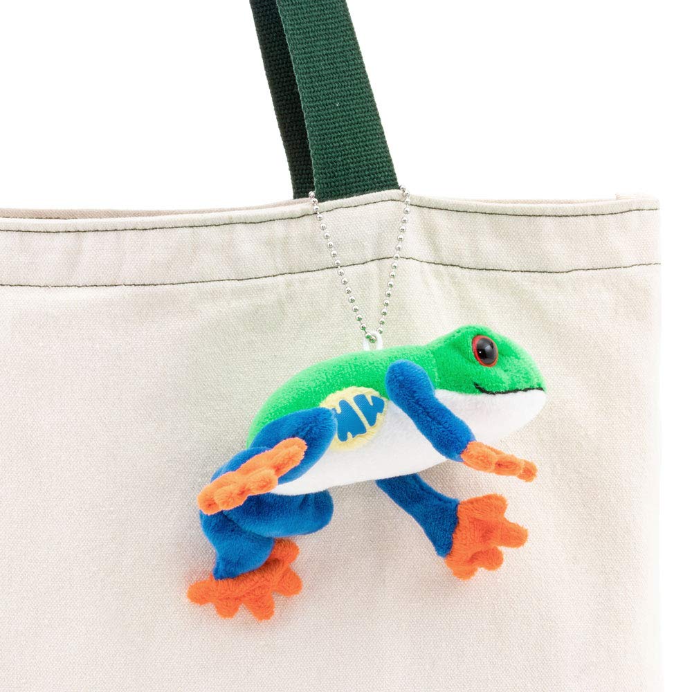 COLORATA Plush Mascot Red-Eyed Tree Frog (Realistic Amphibianwith Chain) Cute Frog Keychain Doll Gift (Twice Tested) Christmas Present