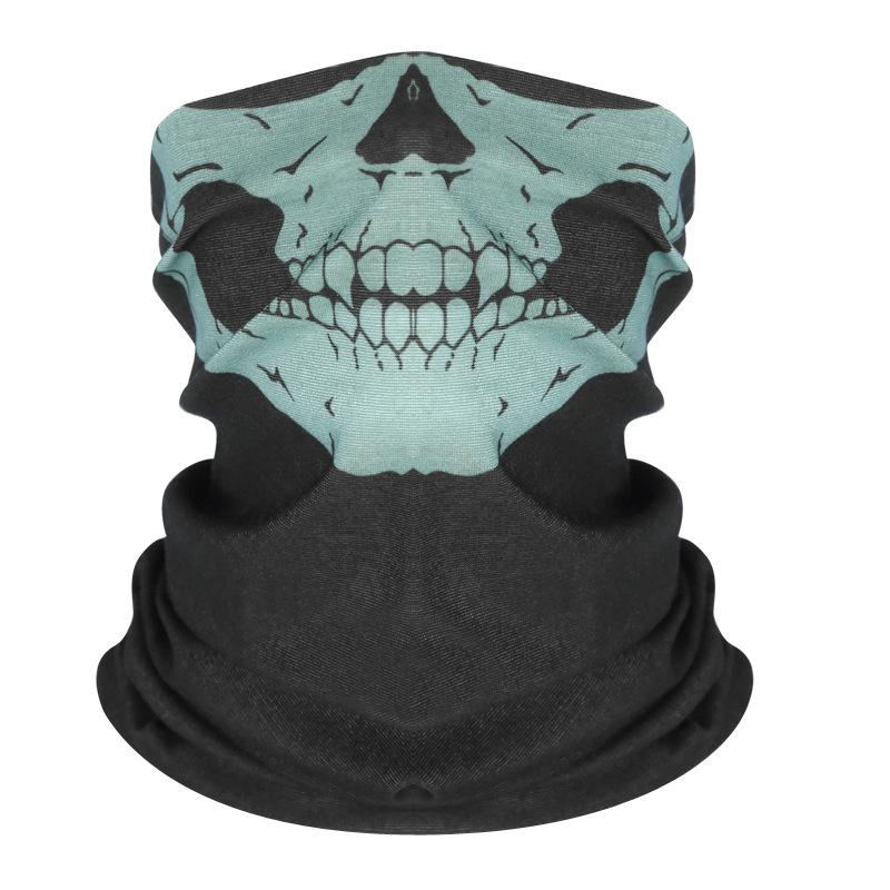 Cycling Men Scarf Halloween Ride Bandana Women Headscarf Ski Skull Half Face Mask Ghost Scarf Neck Hiking Scarves Masks
