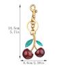 Nouveau porte-clés avec pendentif Cerise Rouge Charme Pour Sac à Main de Femme Pendentif Cerise en Cristal Célèbre sur Internet Accessoires de Sac de Haute Qualité