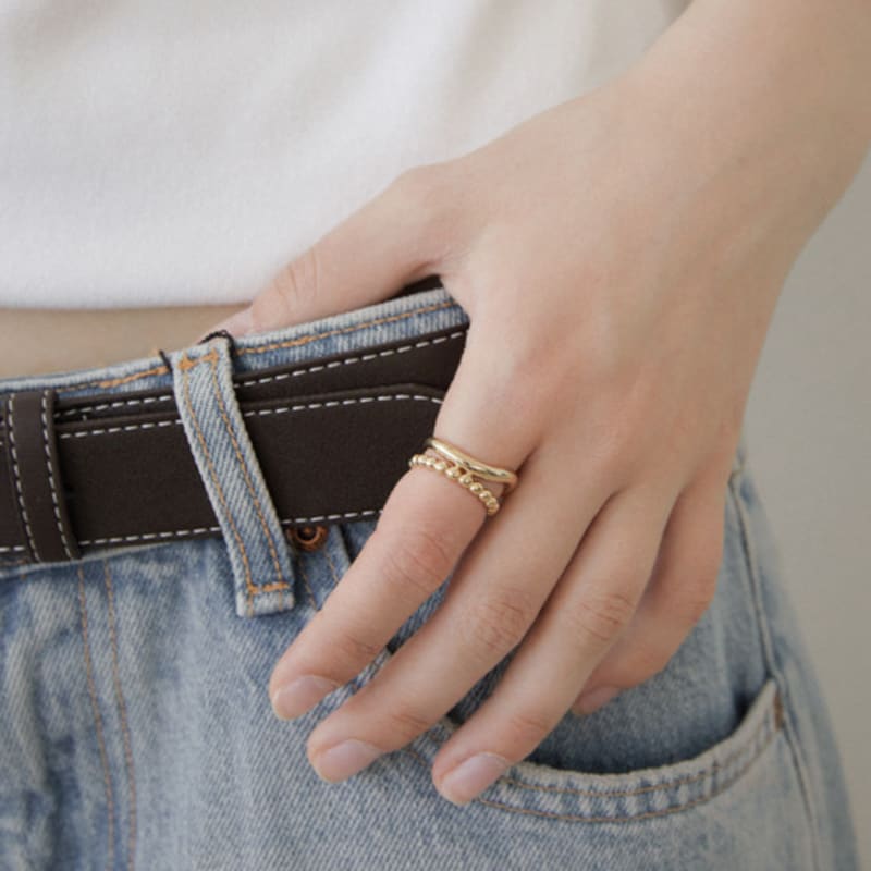 halden beads wave two shape ring (R009_gold)