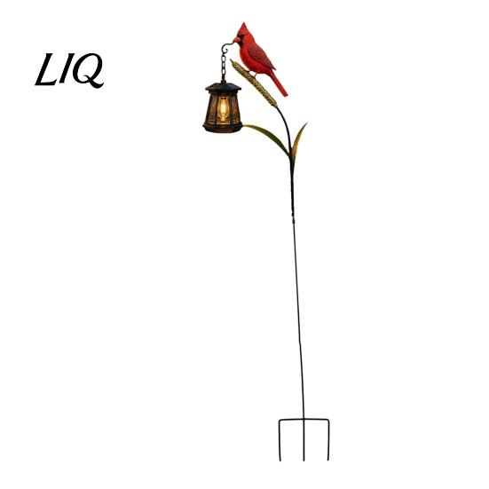 Ornements de jardin avec lumières Solaire Martin-pêcheur Luminaire sur piquet, Art de jardin en métal pour oiseau Lanterne suspendue, Piquets décoratifs à allumage automatique LED Étanche Extérieur Patio