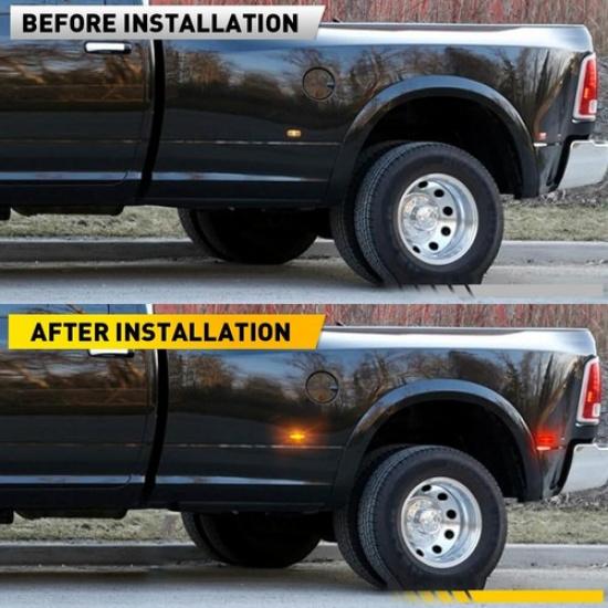 4PCS Amber Red LED Side Marker Corner Light For Dodge RAM 2500/3500HD 2003-2009