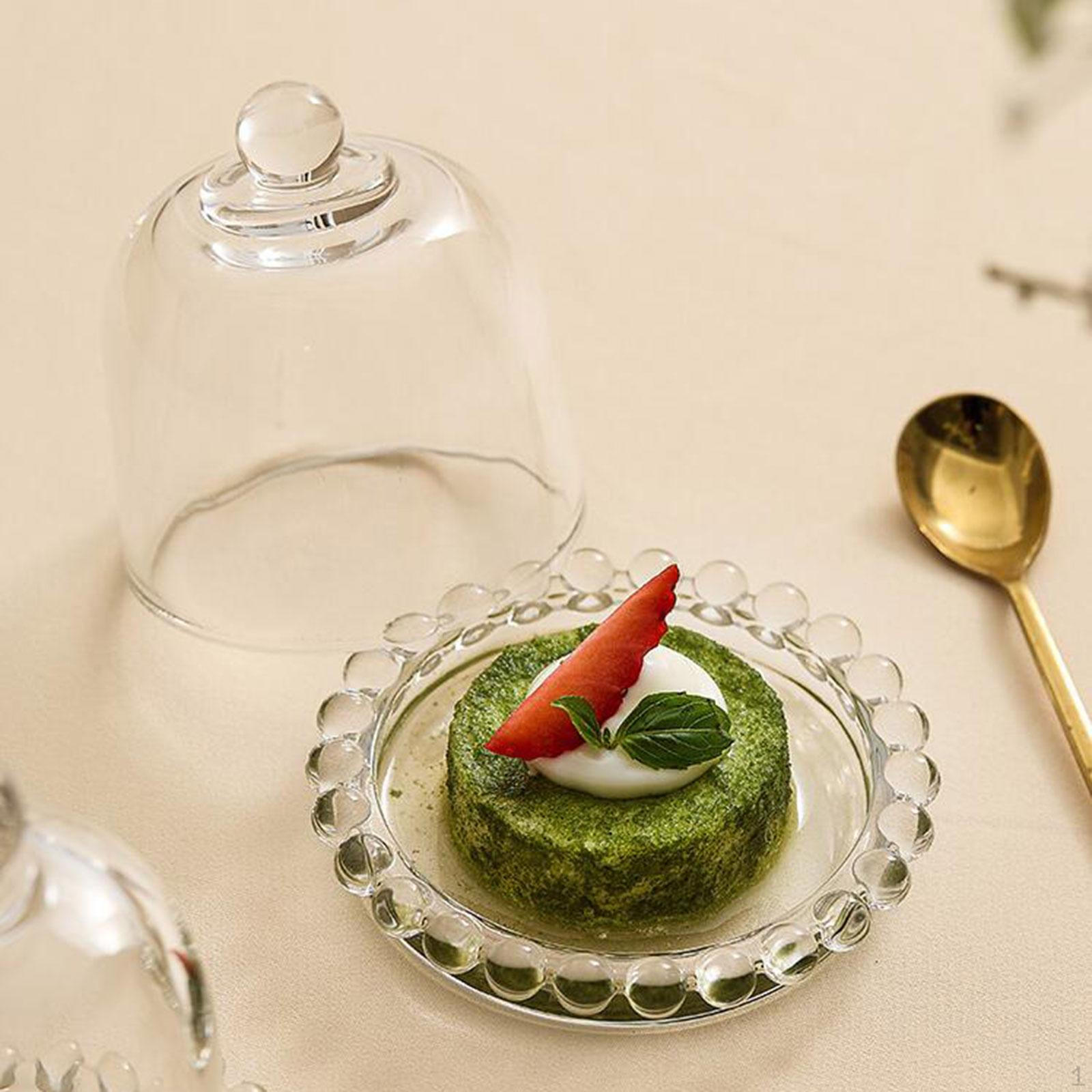 

Прозрачная стеклянная подставка для торта с крышкой-колпаком, поднос для подачи десертов, аксессуары для выпечки и фруктов Size L