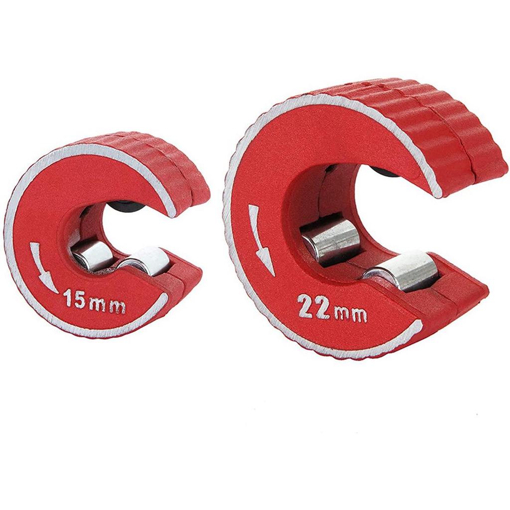 2-Pack Copper Pipe Cutter Set: 15mm & 22mm Mini Automatic Tube Slicer, Zinc Alloy