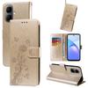 For TECNO Pop 10/Infinix Smart 10 Leather Case Butterfly Floral Imprint Wallet Stand Cover
