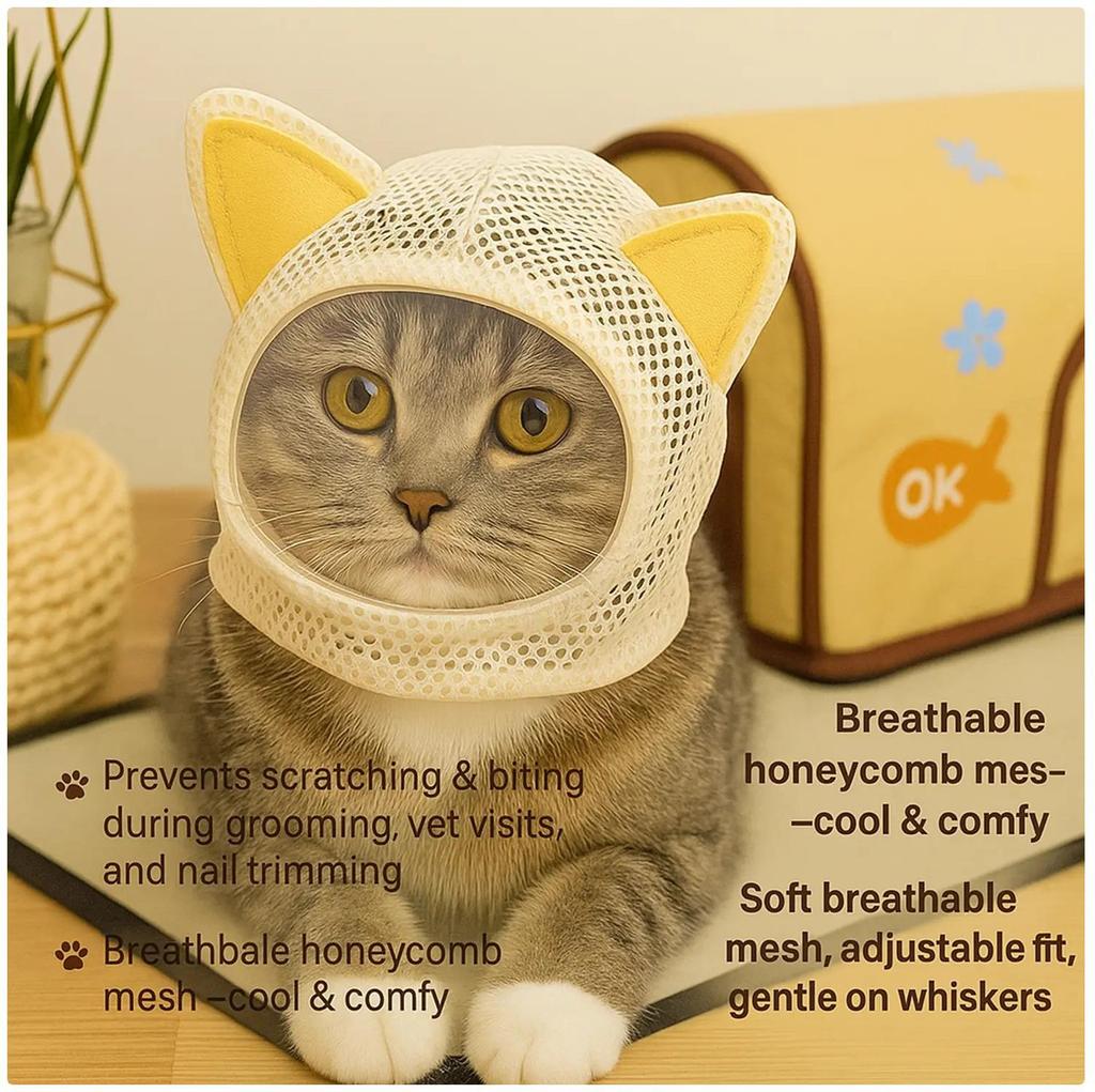 Cat Breathable Anti-Lick, Anti-Scratch, Anti-Eat Transparent Mask