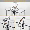 NEWACALOX Clip-on Soldering PCB Holder Tool with 3X LED Magnifier 5Pcs Helping Arms Welding Workshop Helping Station Repair