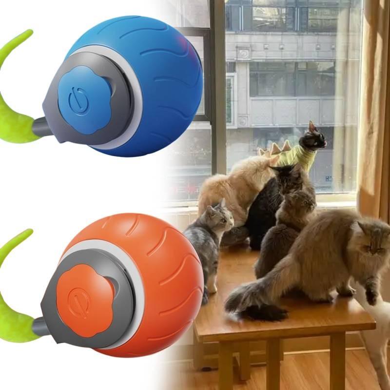 Automatic Rolling Cat Ball Toy For Entertaining Cats With Exciting Motion And Textured Design