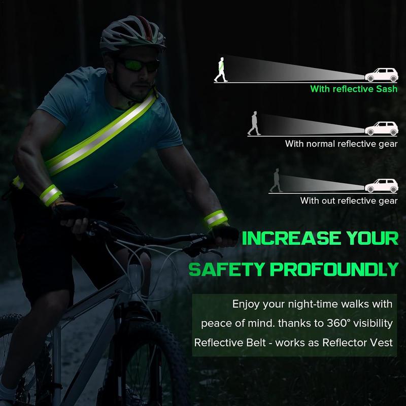 Reflective Sash Running Belts High Visibility Reflective Straps Waterproof Reflective Band And Belt Safety Strap For Wrist Arm United States