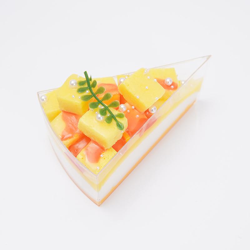 Modello Espositore Dessert Gelatina Budino Triangolare Mousse Torta Fragola Mango Francese