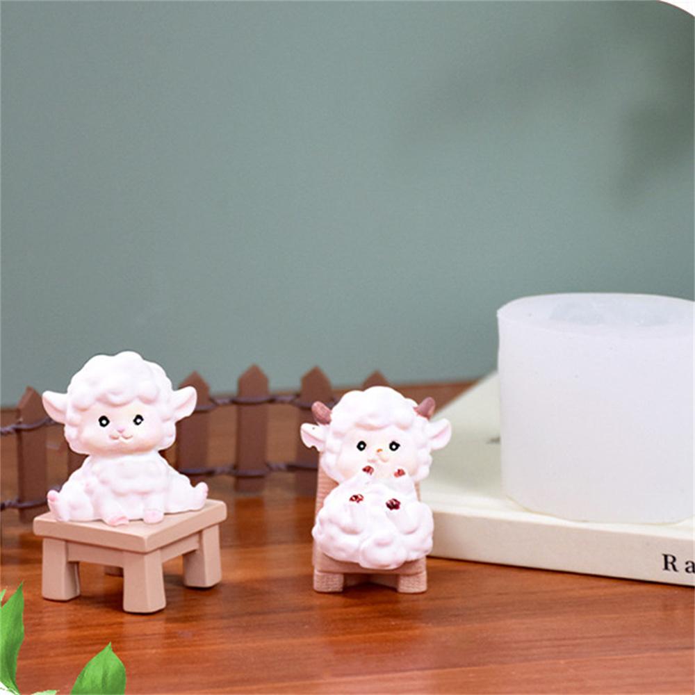 New Three-Dimensional Sheep Plaster Decoration Mold Creative Baking Diy Aromatherapy Candle Cartoon Lamb Silicone Mold