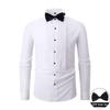 Herren Plus Size Weiß Langarm Frack Hochzeitshemd