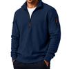 Men's Casual Quarter-Zip Sweatshirt with Stand Collar, Loose Fit and Multiple Pockets for Fall and Winter