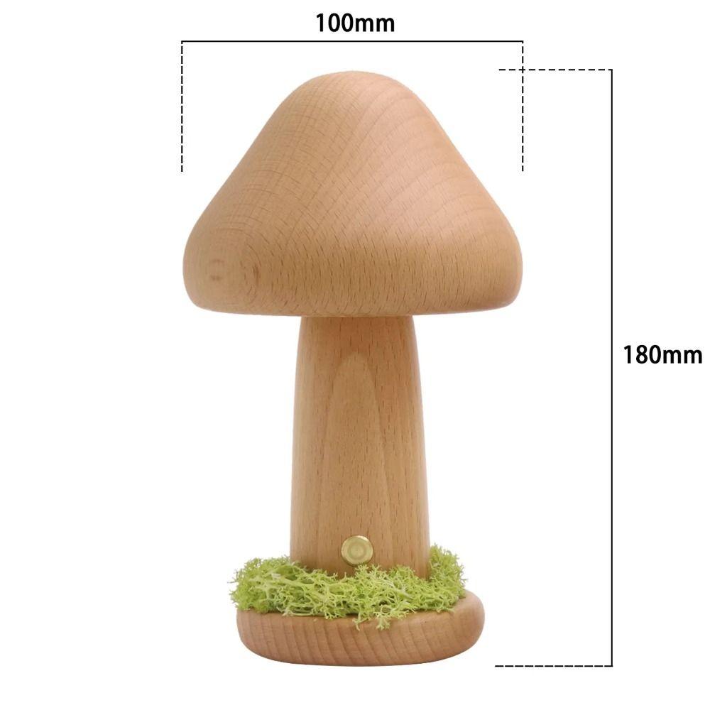 Warm Light Mushroom LED Night Light Beech Wood LED Light Twisted Mushroom Nightlight Three Colors Touch Switch