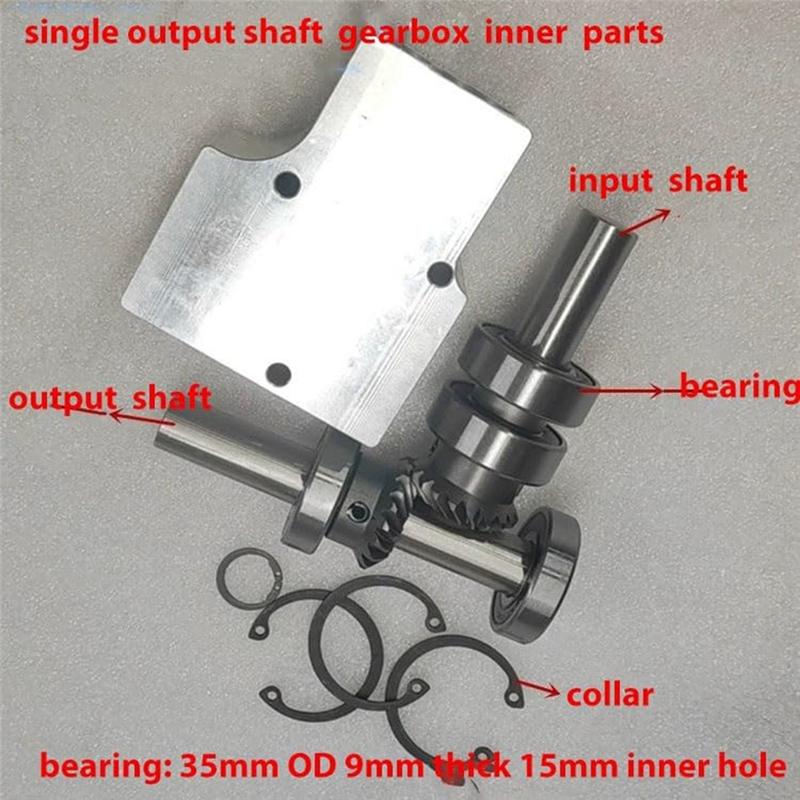 AAAN-Gearbox-90 Degree Steering Gearbox-1.5M 19T Spiral Bevel Reversing Corner Device 1 To 1 15Mm Output Shaft Gear Set Commutat