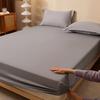Minimalist Black and White Gray Super Soft Fitted Sheet with Deep Pockets Mattress Protector Breathable Mattress Cover, Four Seasons Bedding
