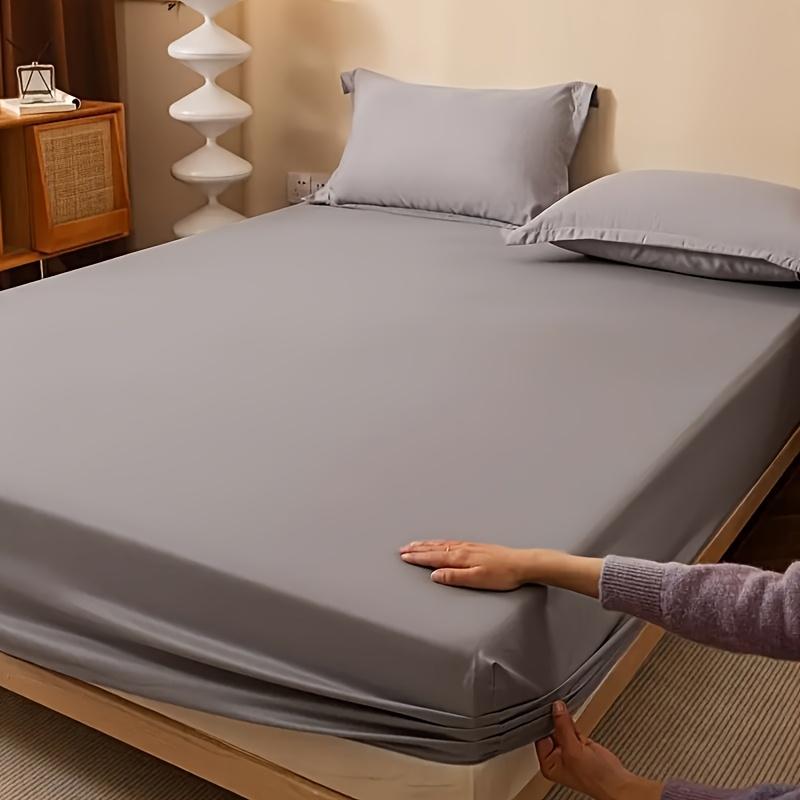 Minimalist Black and White Gray Super Soft Fitted Sheet with Deep Pockets Mattress Protector Breathable Mattress Cover, Four Seasons Bedding