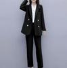 Plus Size Women's 2026 Korean Style Spring/Autumn Casual Suit Set: Fashionable, Professional, Loose Fit