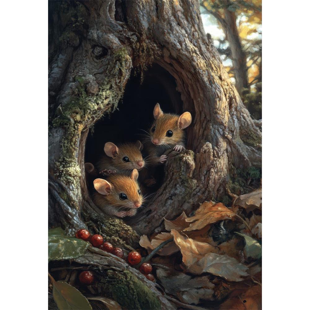 5D Diy Diamond Painting Cross Stitch Embroidery Vintage Woodland Animals Full Round Drill Home Decor Wall Art Gift