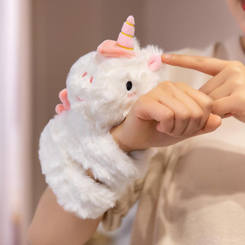 Cartoon Animal Unicorn Deer Snapping Circle Plush Toy Doll Kapibara Bracelet Children'S Doll