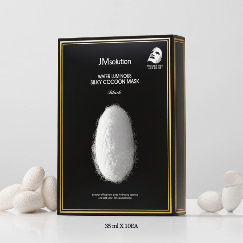 JM Solution Masque Cocon Soyeux Lumineux à l'Eau Noir 10 Pièces