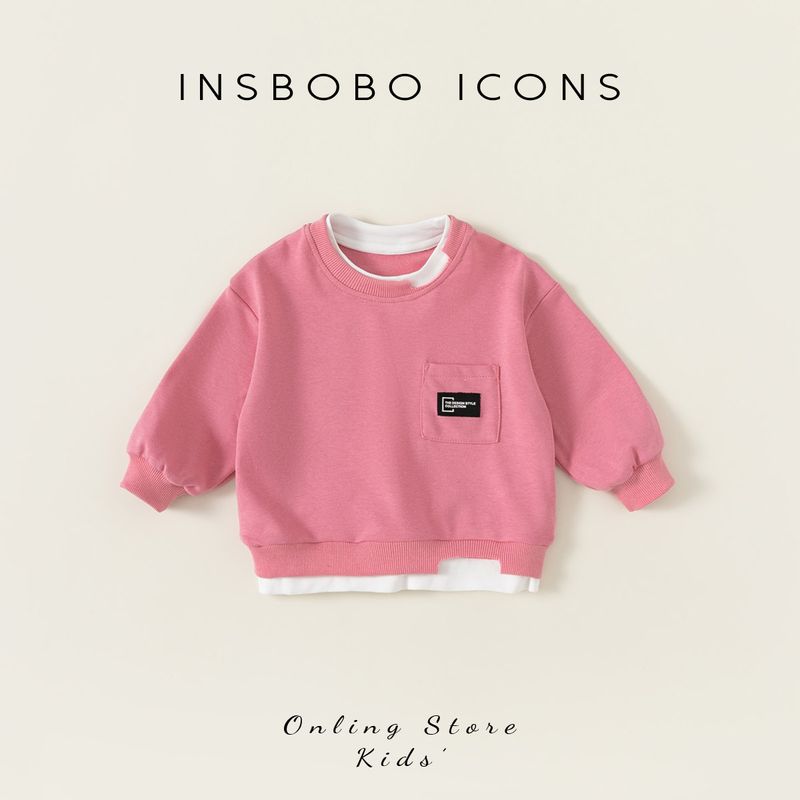 Children s Clothing Fake Two-Piece Autumn and Winter Fashionable Sweater Pink 100