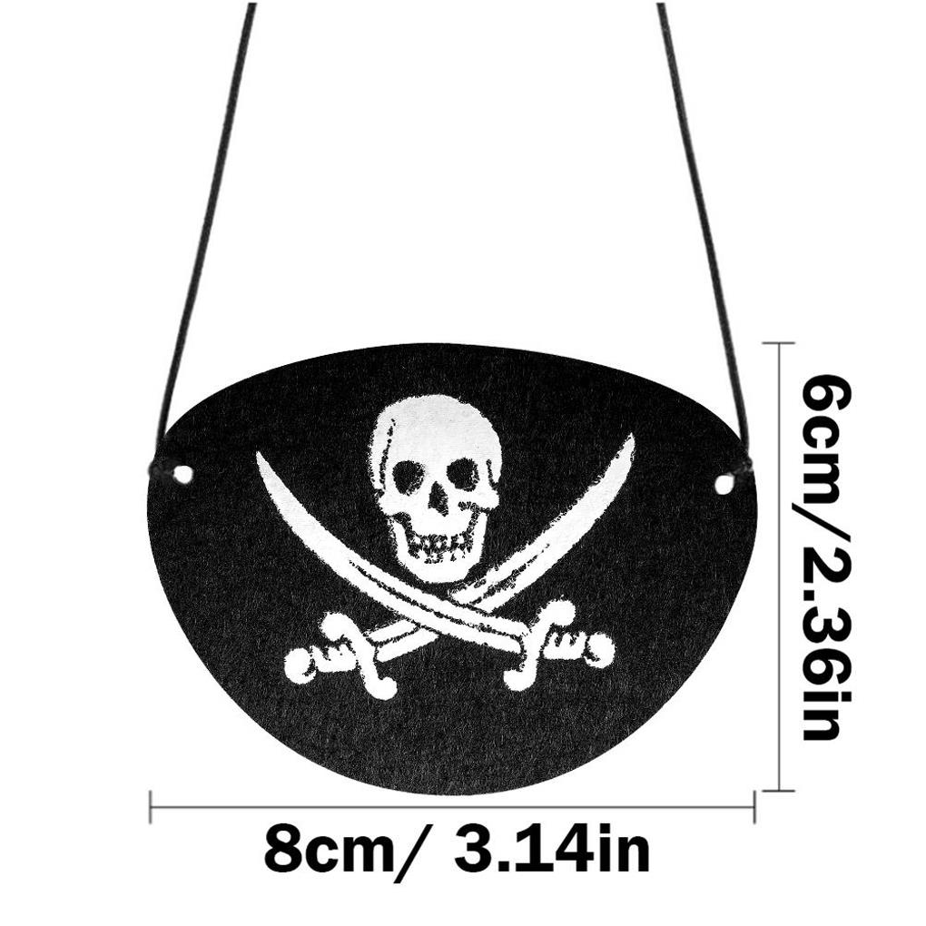 1 Set Pirate Eye Patch Felt One Eye Skeleton Elements Costume Matching Supply Blinder Blindfold Toy for Household Kindergarten