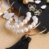17 Pair Set Retro Imitation Pearls Butterfly Tassel Earrings  Heart Rhinestone