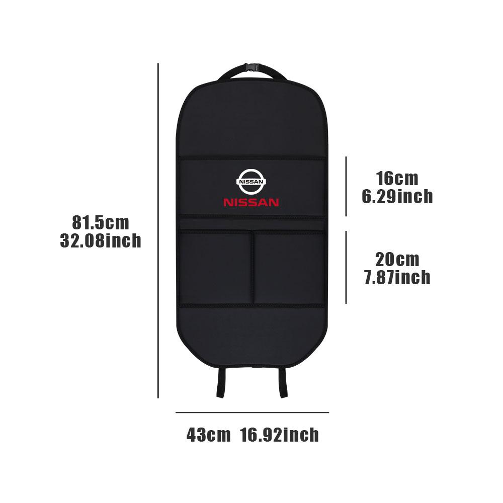 Car Seat Back Protector Organizer Travel Stowing Tidying Storage Bag For Nissan Nismo Tiida GTR 240SX Qashqai J10 Wheel Hubcap
