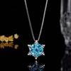 Frozen Snowflake Necklace Children's Gem Jewelry Princess Elsa Crystal Pendant Silver Jewelry Girl