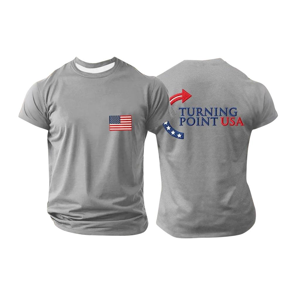 Pánské tištěné tričko s krátkým rukávem Pánský volný ležérní top s krátkým rukávem