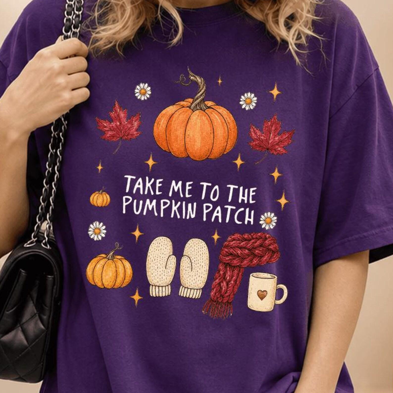 Take Me To The Pumpkin Patch Shirt, Pumpkin Fall Tee, Girly Halloween Shirt, Autumn Gift S
