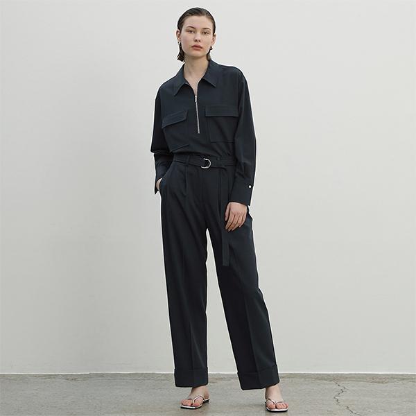 ATELIER NAIN Dion Wool Set-Up Wide Pants S(Pt-5496)