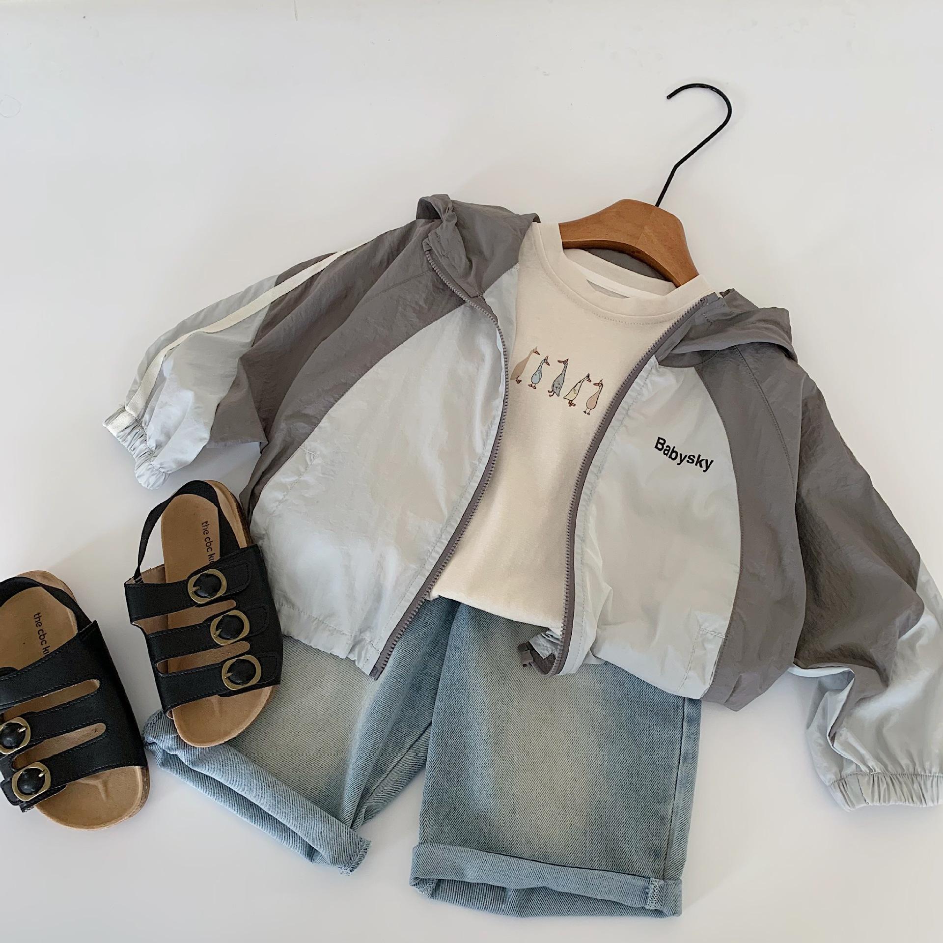 Kids Lightweight Hooded Sun Protection Casual Outerwear For Boys And Girls 90cm