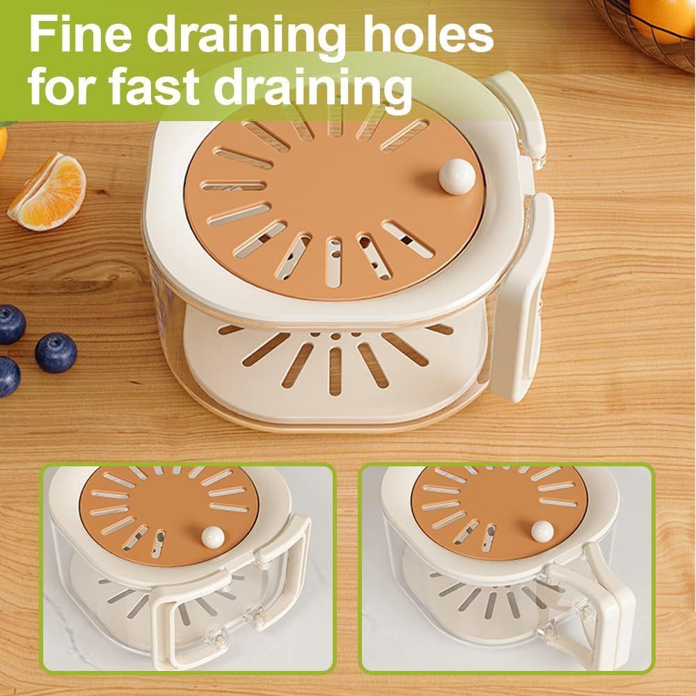Kitchen Draining Bowl Vegetable Washing Basket, Fruit Vegetable Washing Sink Soup Basket Berry washer, Food strainer cut fruit colander