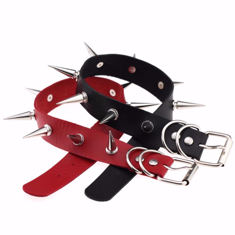 Opaskový golier Spike Choker Women Pu Leather Goth Choker náhrdelník Chocker Gotické šperky