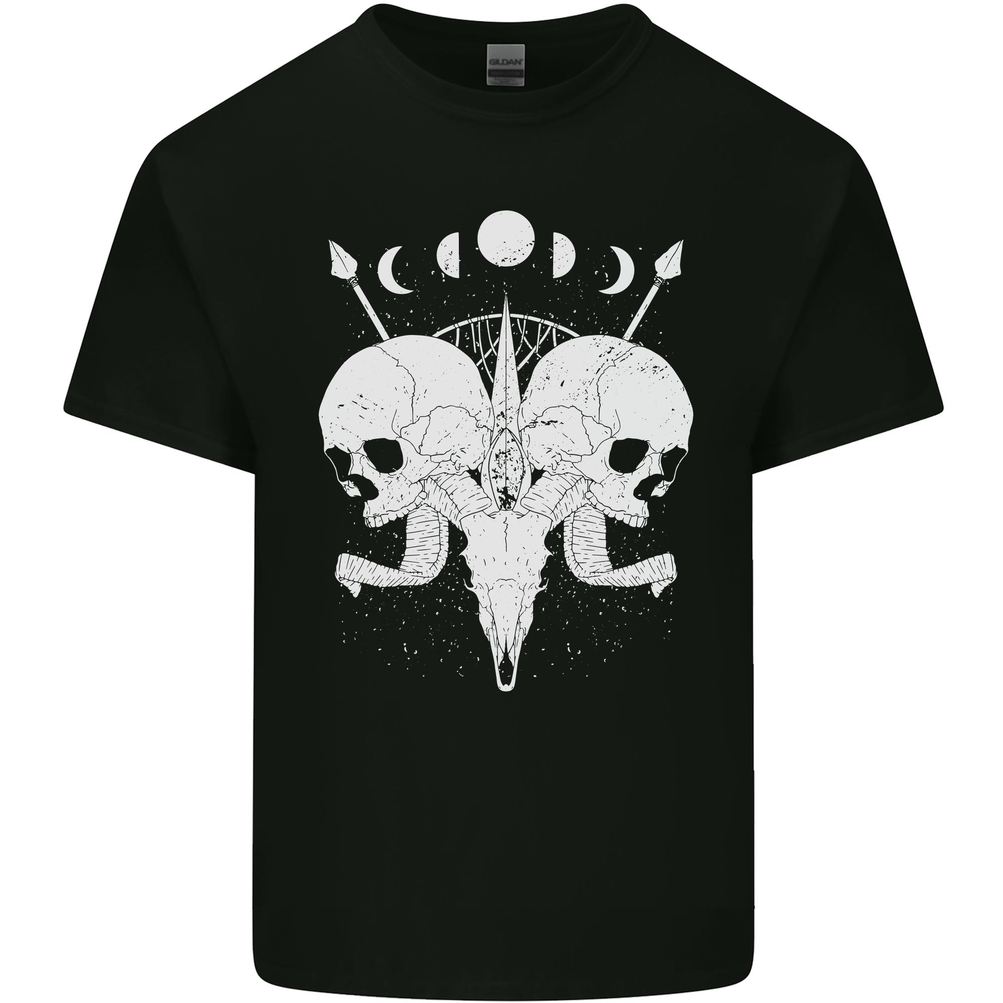 Moon Skulls Unisexs Light Cotton TShirt S