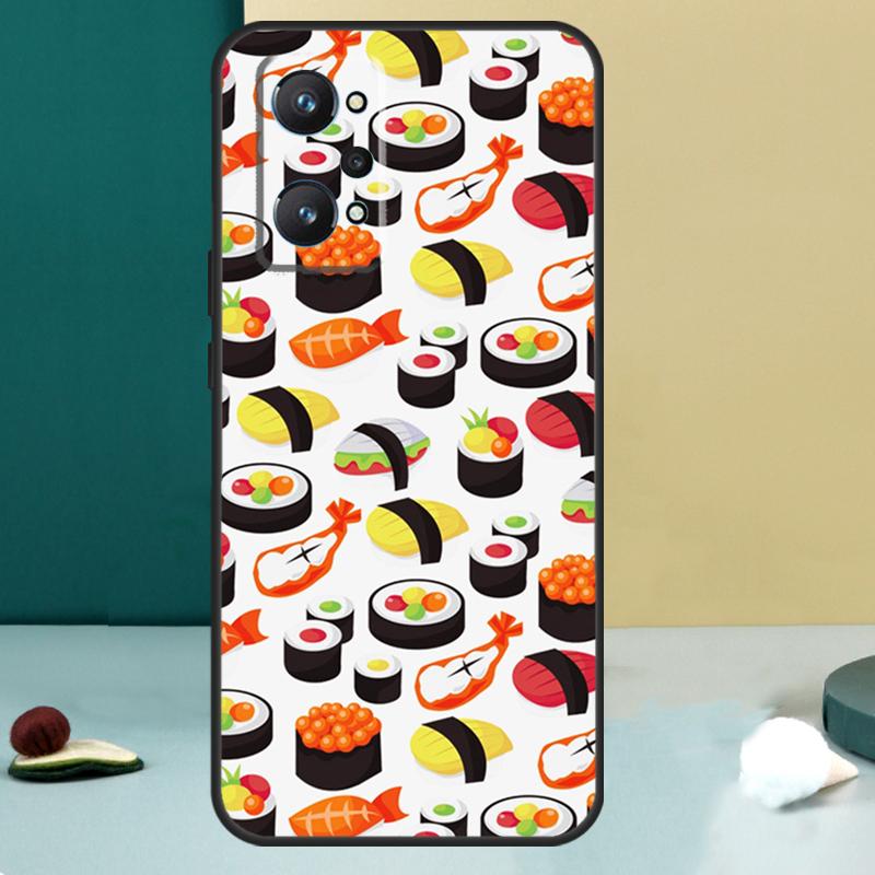 Sushi Maki Rice Kitchen Food Cute For Realme 11 10 12 13 14 Pro Plus GT 7 6 5 Pro GT 6T C67 C61 C53 C51 C21Y C25S C75 C55 Case