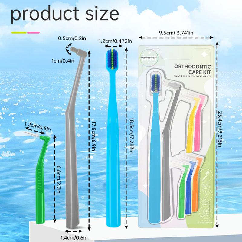 Toothbrush With L Shape Push-Pull Interdental Brush Tufted Brush Clean Braces Tooth Brush Soft Bristle Toothbrush Oral Care