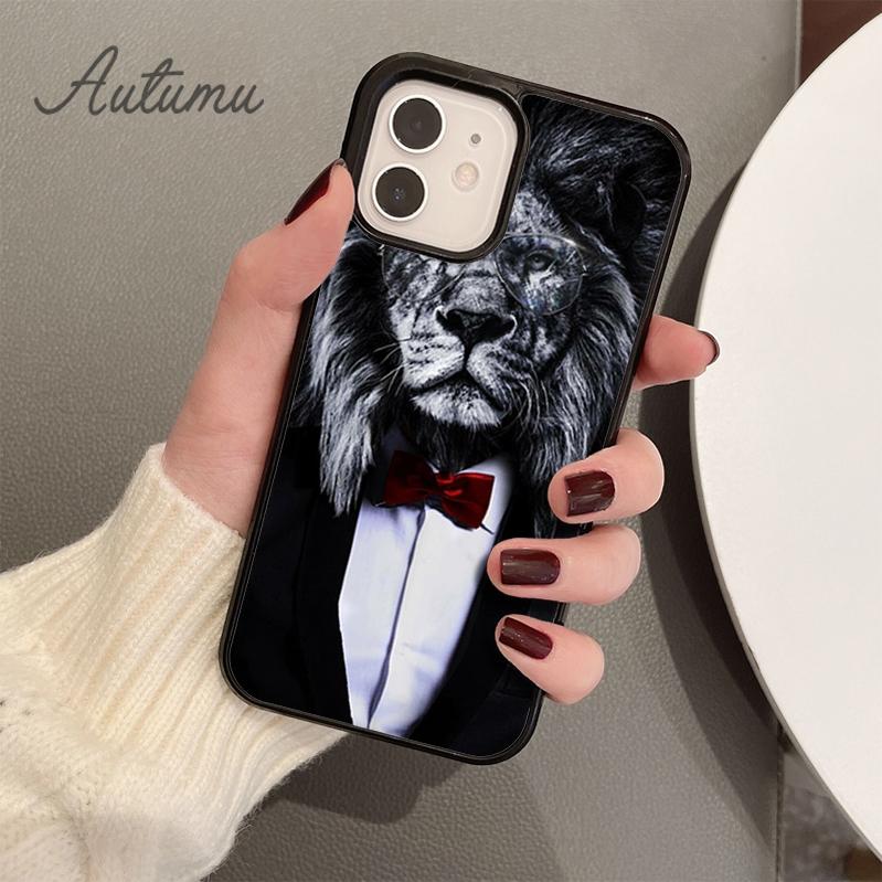 Mighty Animal Lion Phone Case for iPhone 11 12 13 14 Pro Max Mini X XR XS SE 2020 6S 7 8 Plus Samsung Galaxy S21 S22 Cover Shell
