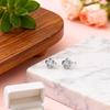 Elegant Zircon Stud Earrings with 925 Silver Needle - High-End Jewelry for Women