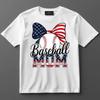 Baseball-Mama-Shirt Patriotisches USA-Flaggen-Grafik-T-Shirt Geschenk für stolze Sport-Mamas