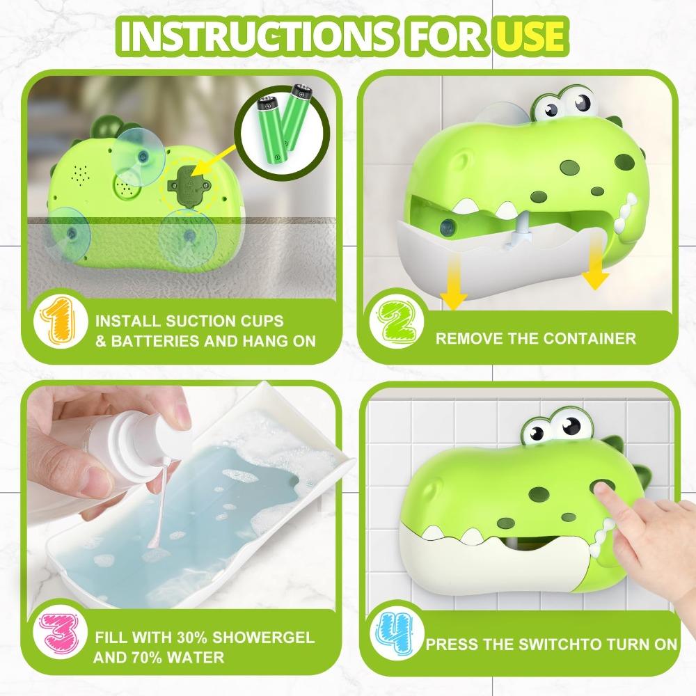 Grünes Babybadewannen-Blasenspielzeug mit Musik Babybadewasser-Spielzeug für Kinder im Alter von 1-3 Jahren