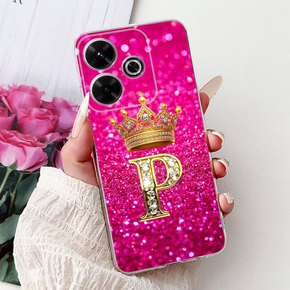 For Xiaomi Redmi 13 Case New Letters Cover 6.79'' Clear Silicone Soft TPU Phone Case For Xiaomi Redmi 13 Redmi13 Back Cover Bags