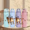 1PC Swinging Monkey Cartoon 750ml Color Plastic Sports Water Bottle Leakproof Flip Straw Lid Suitable for Sports Office Home Use