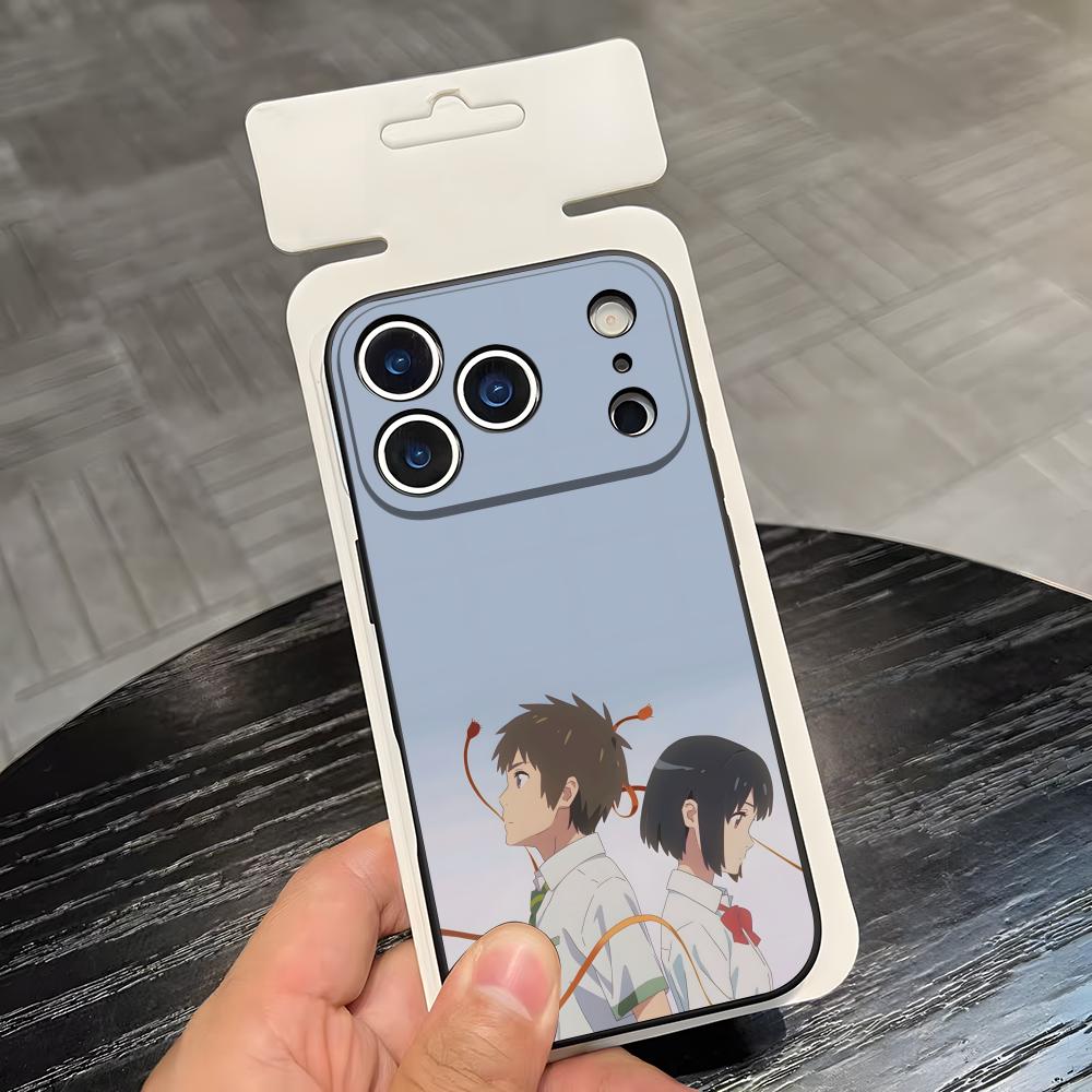 A-Anime Your N-Name Phone Case For IPhone 17 Air 16 E Pro Max 15 14 13 Mini 12 Pro 11 Max Plus Black Soft Shell